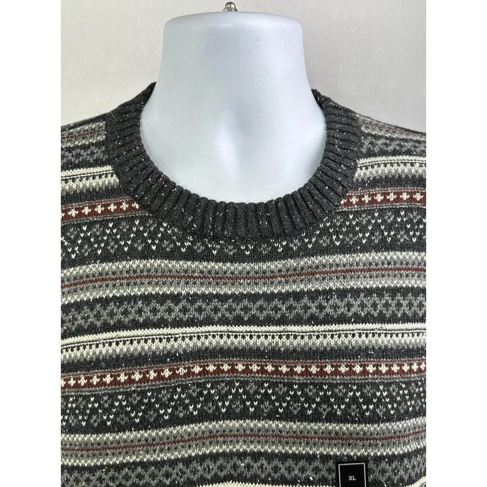 Tricots St. Raphael Sweater Mens XL Charcoal Striped Acrylic Blend Soft NWT